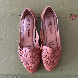 Brown Leather Huarache Sandals